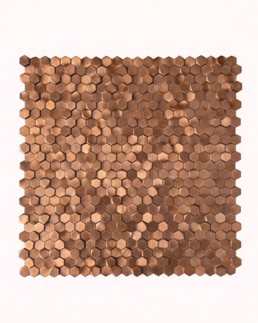 A 727 Colonial L Antic Hexagon Gravity  10mm Copper 3D op matje 300x300x4-8mm