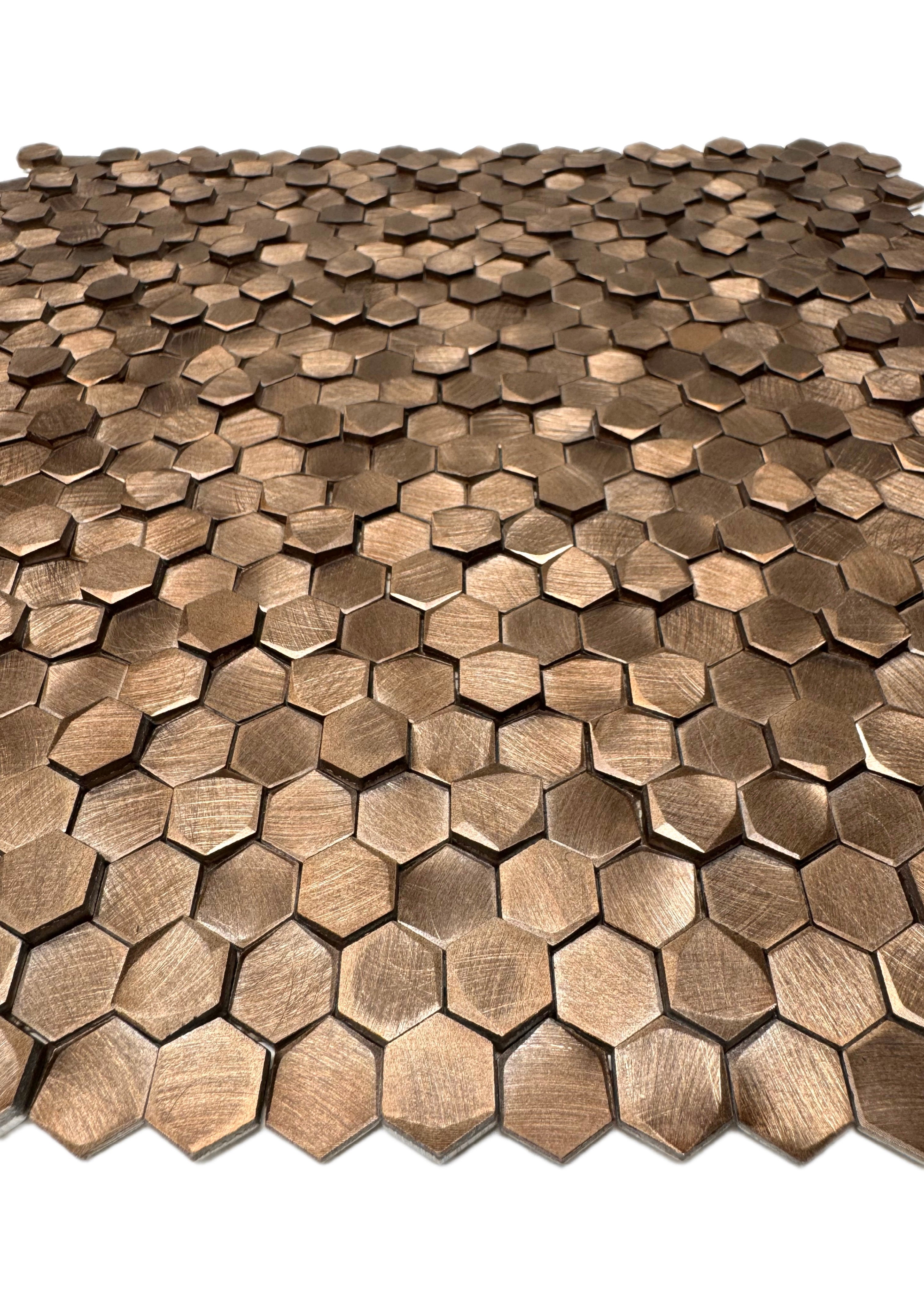 art 725 Colonial L Antic Hexagon Bronze 10mm  3D 4-8mm op matje 300x300