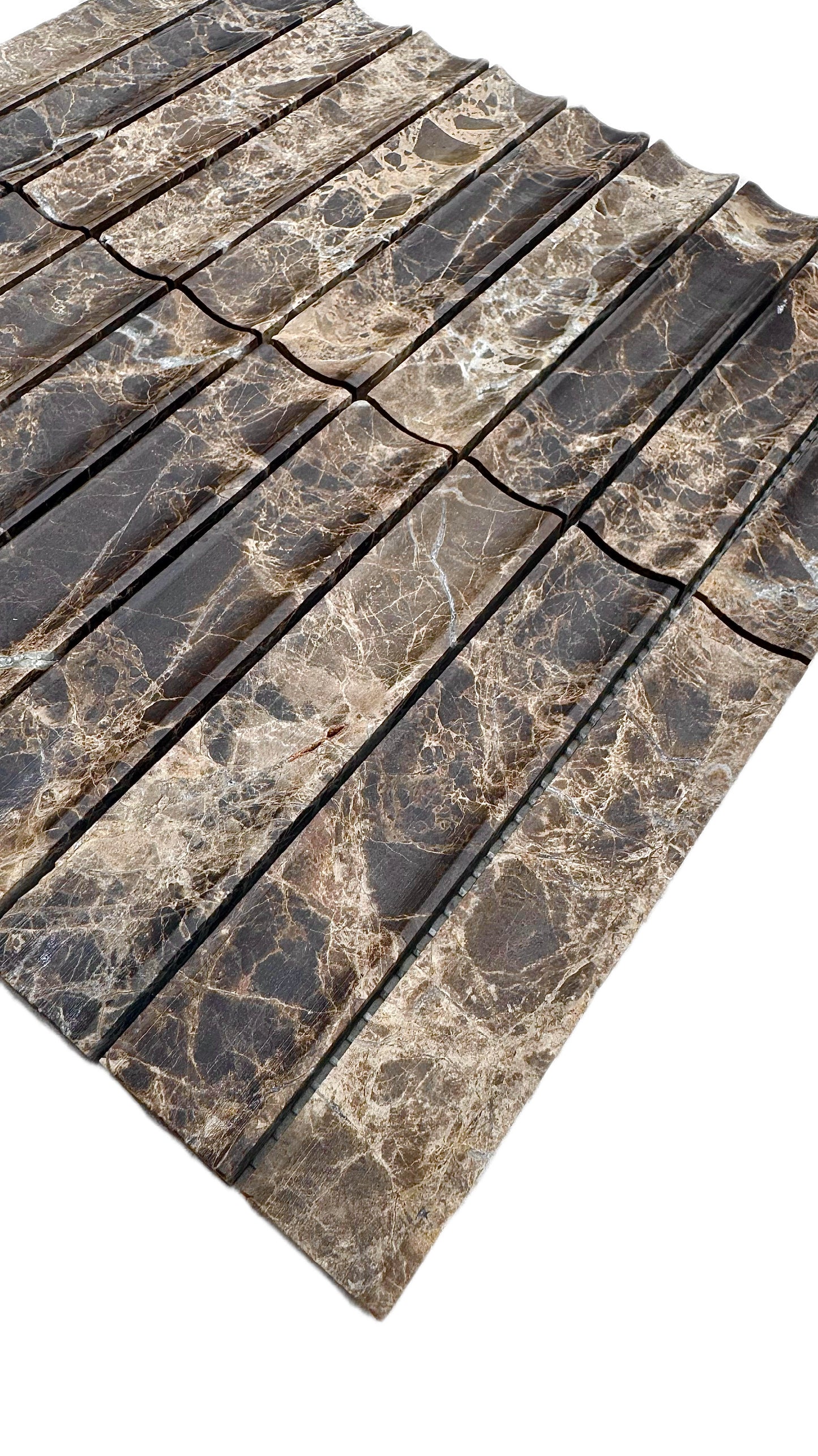 art 704 Kit Kat Conclave Marron Emperador Mozaïek 151x30x10 op matje 300x300x10mm