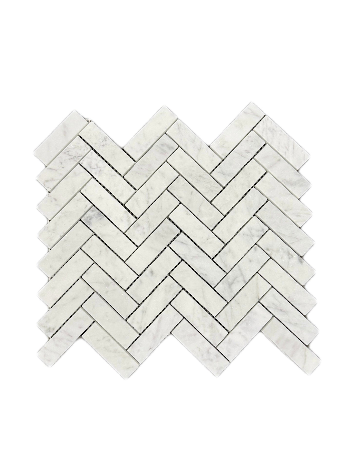 art 718 Marmer Heringbone Bianca Carrara C 75x23x10mm op matje