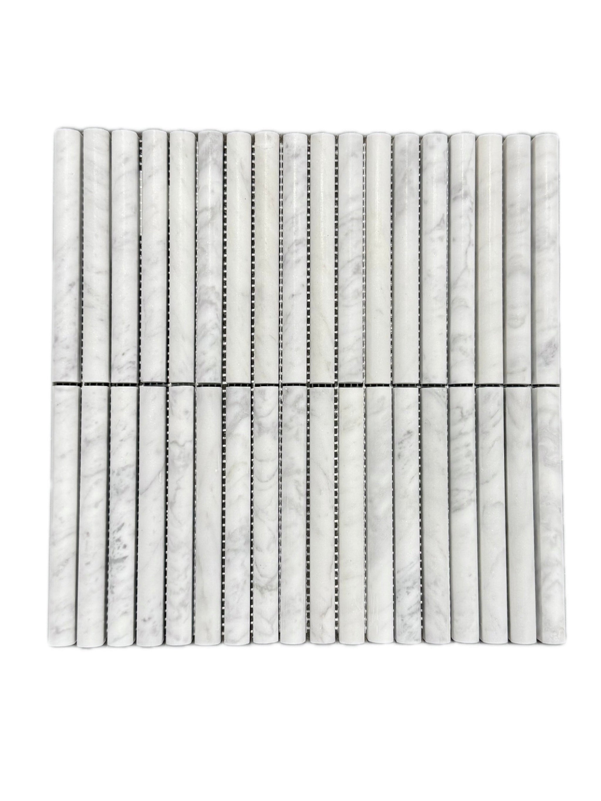 art 701 Kit Kat  Bull Nose Bianco Carrara Mozaïek 151x30x15mm gezoet