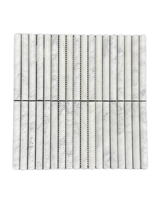 art 701 Kit Kat  Bull Nose Bianco Carrara Mozaïek 151x30x15mm gezoet