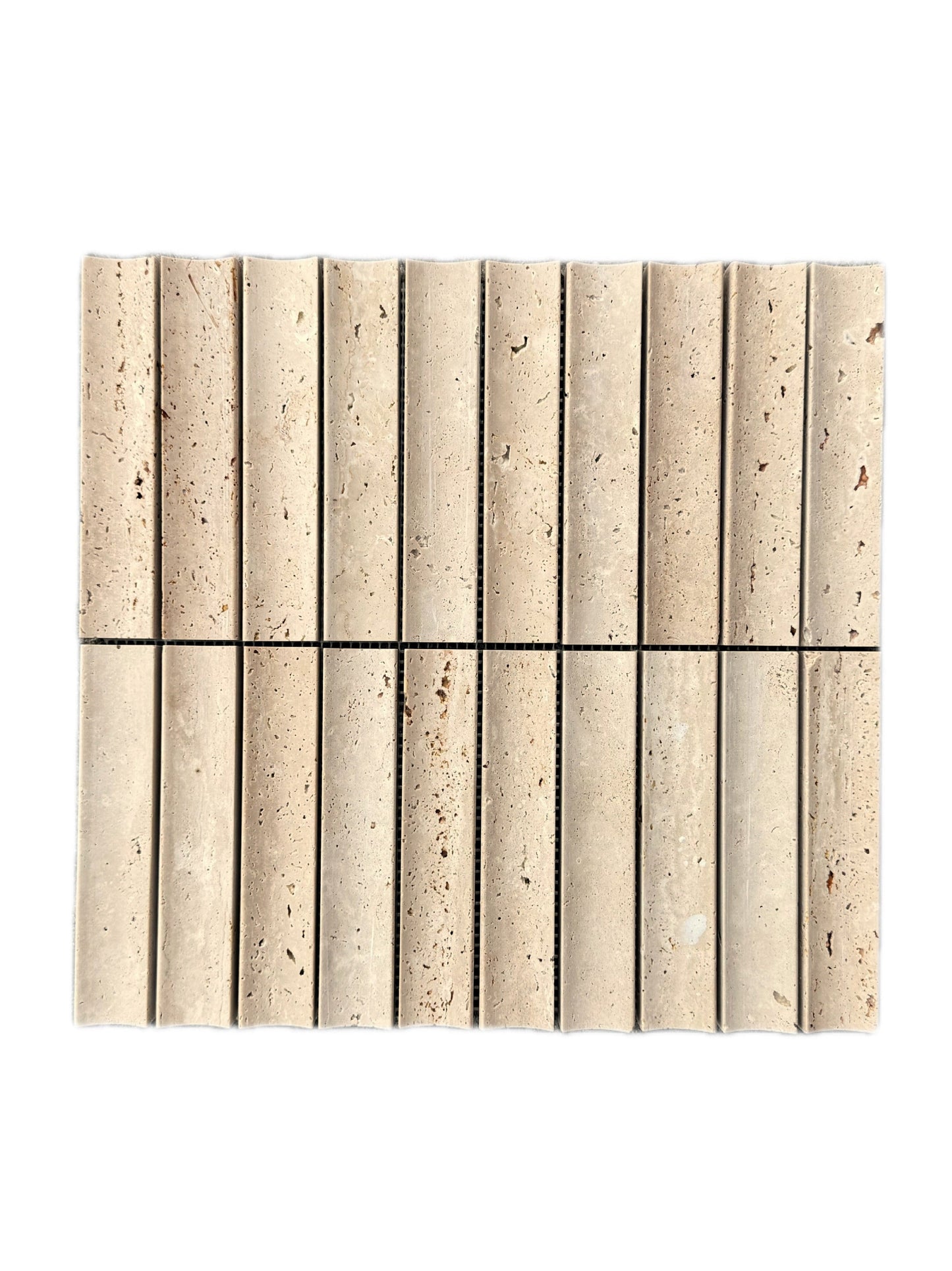 art 706 Kit Kat Conclave Travertin Mozaïek 151x30x15mm op matje 300x300x15mm