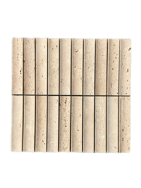 art 706 Kit Kat Conclave Travertin Mozaïek 151x30x15mm op matje 300x300x15mm