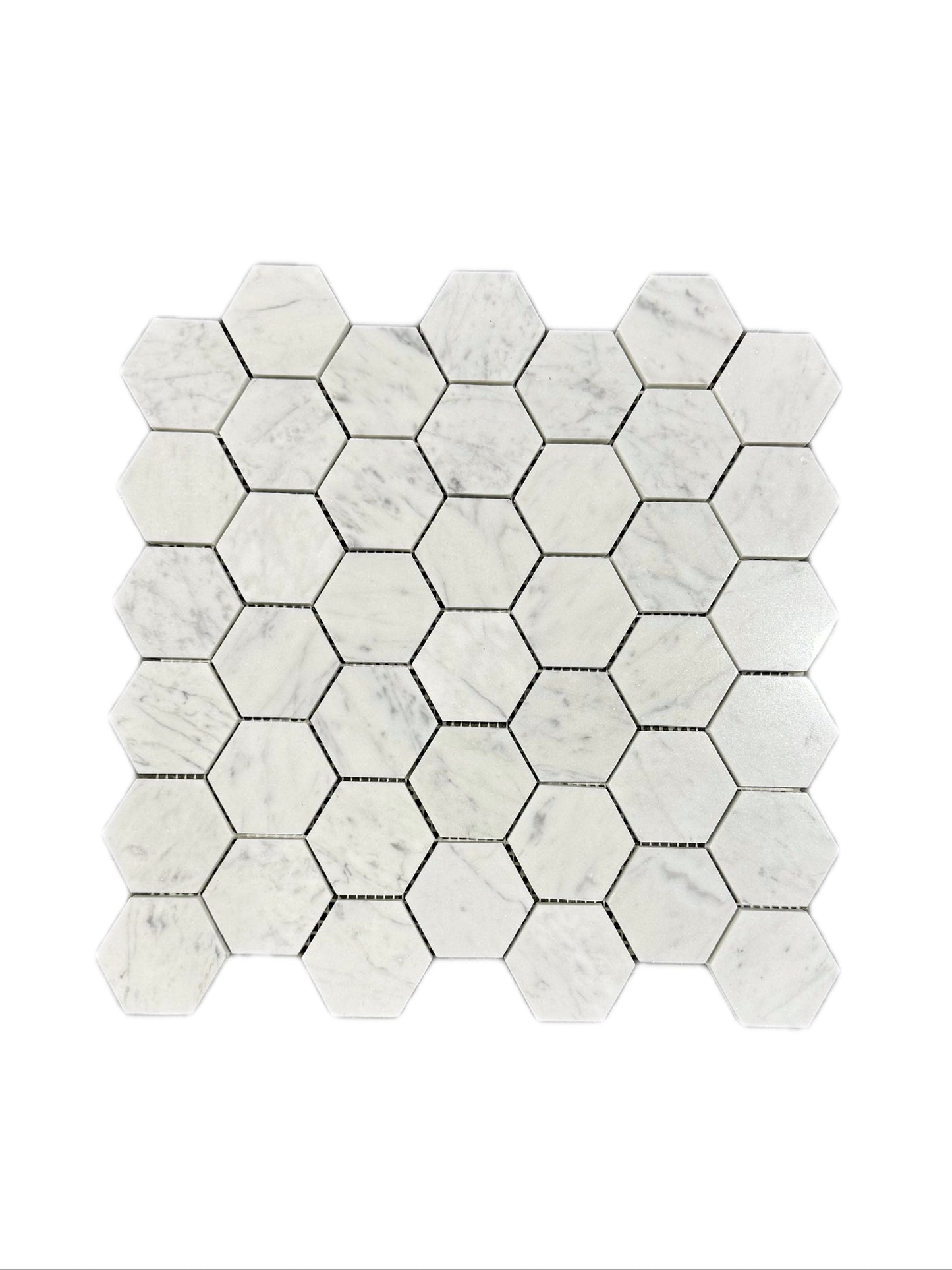 art 709 Bianca Carrara Hexagon Marmer  48x48x10mm poli