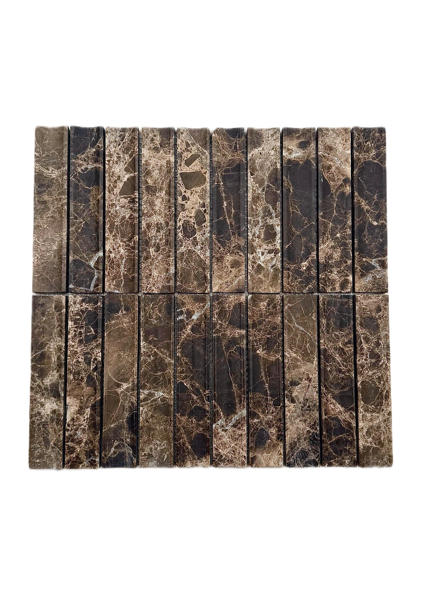 art 704 Kit Kat Conclave Marron Emperador Mozaïek 151x30x10 op matje 300x300x10mm