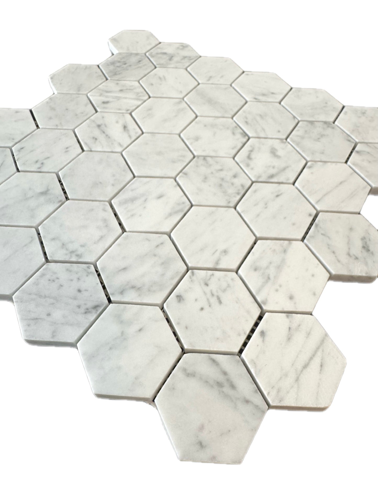 art 709 Bianca Carrara Hexagon Marmer  48x48x10mm poli