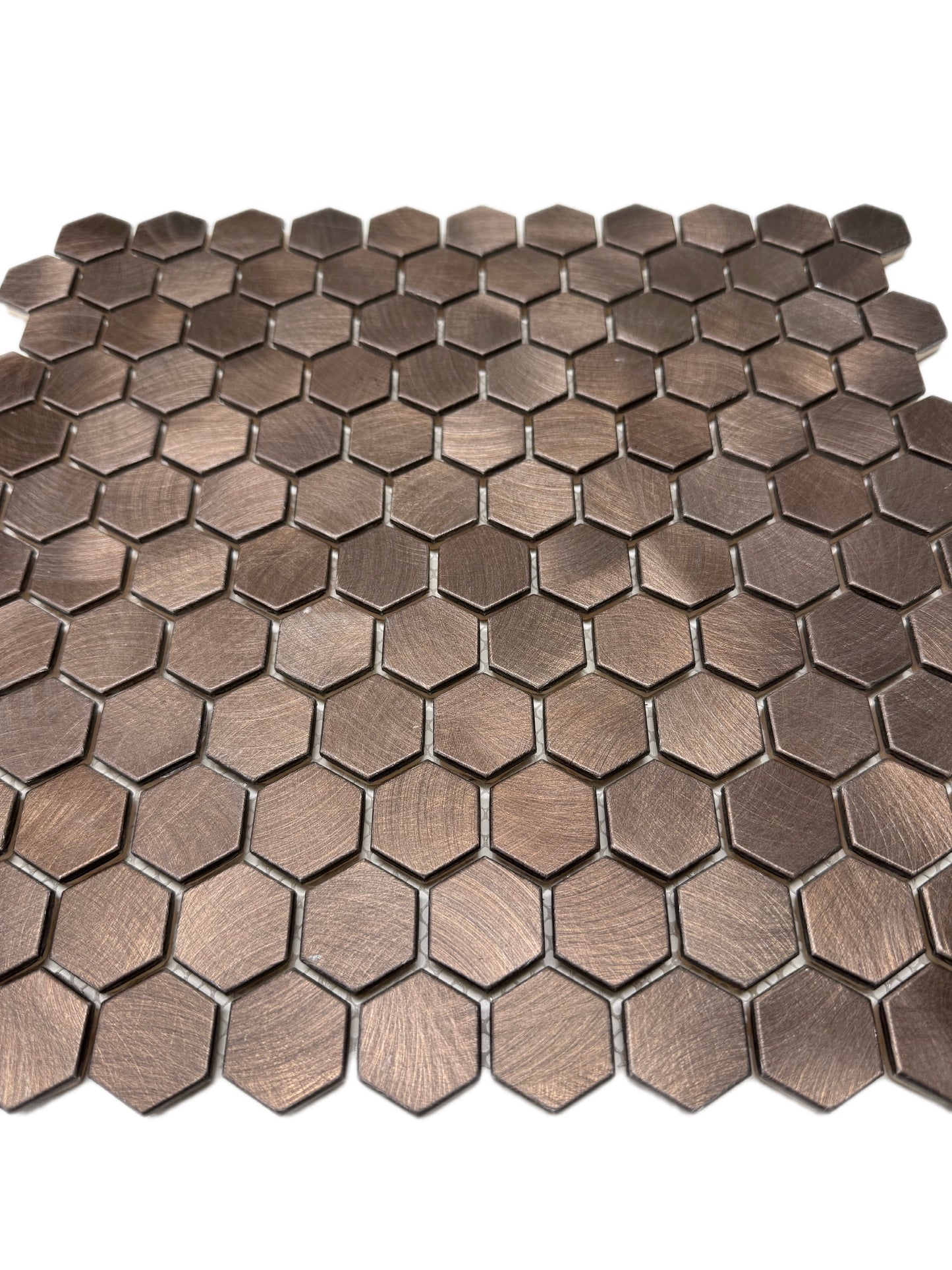art 734 Reflections Hexagon Bronze 23mm op matje 300x300x8mm prijs per stuk