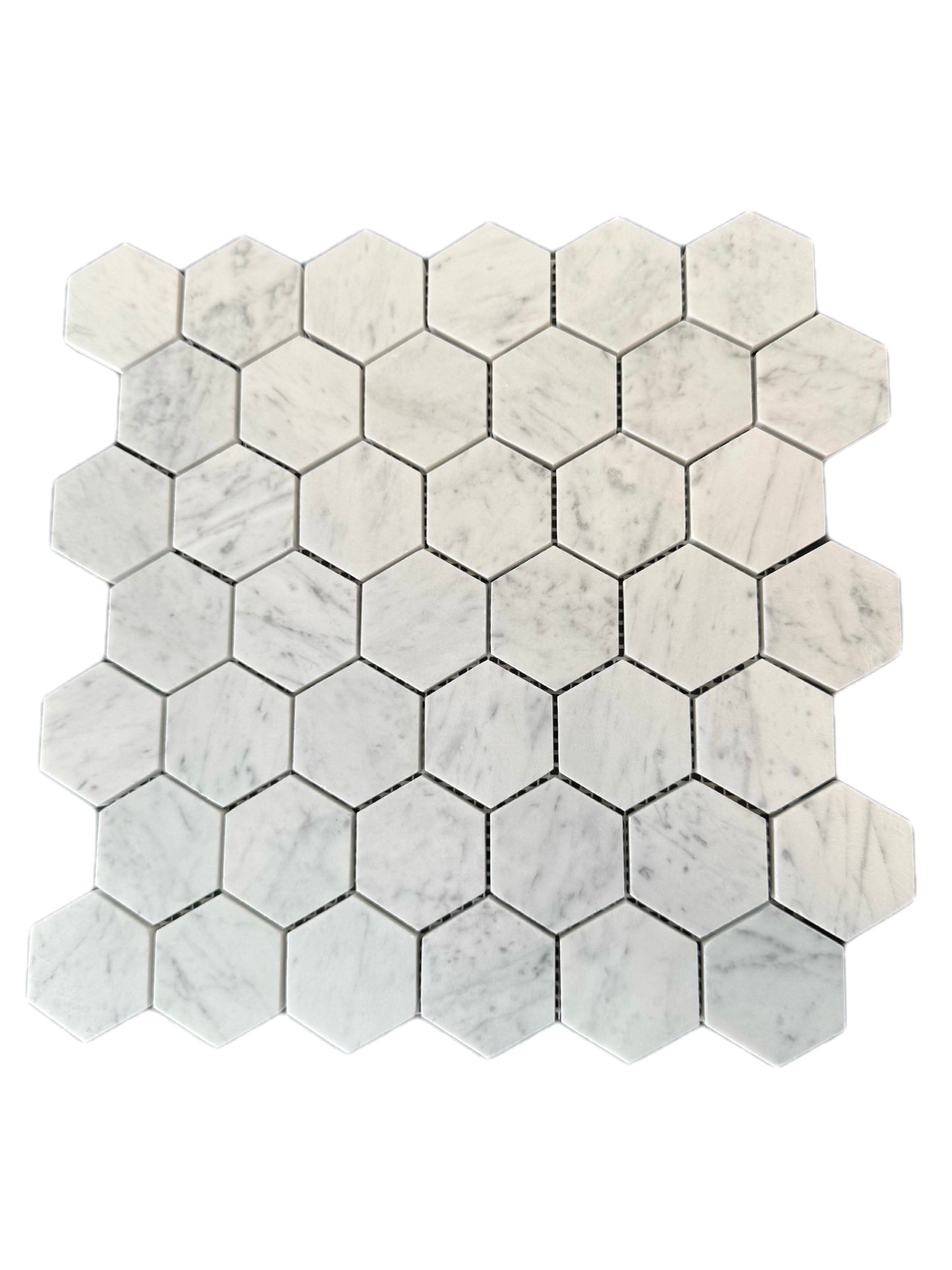 art 709 Bianca Carrara Hexagon Marmer  48x48x10mm poli