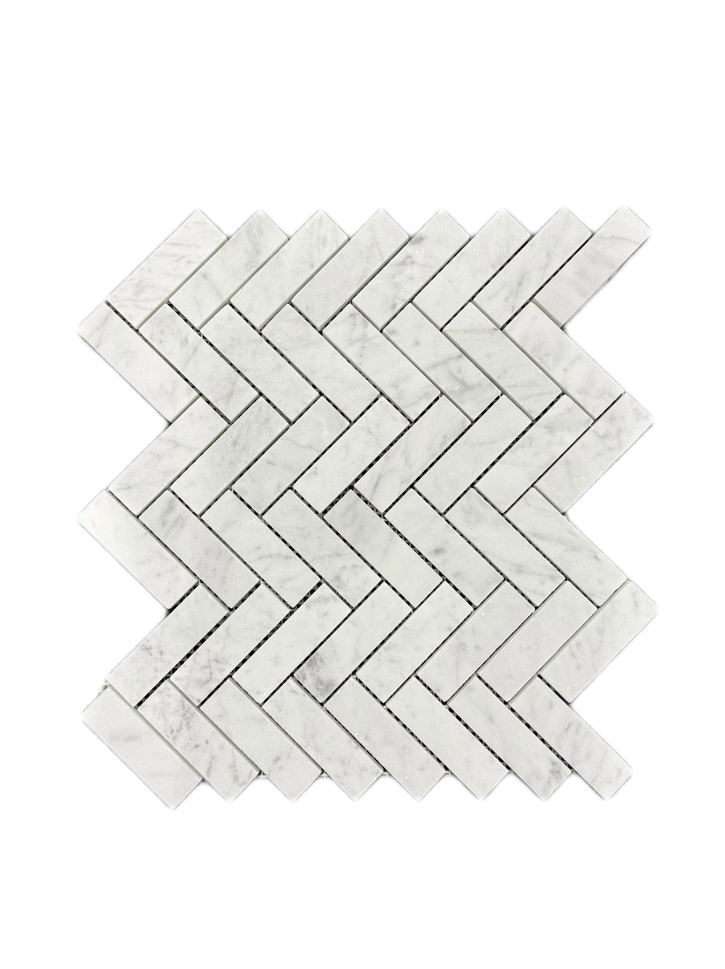 art 718 Marmer Heringbone Bianca Carrara C 75x23x10mm op matje