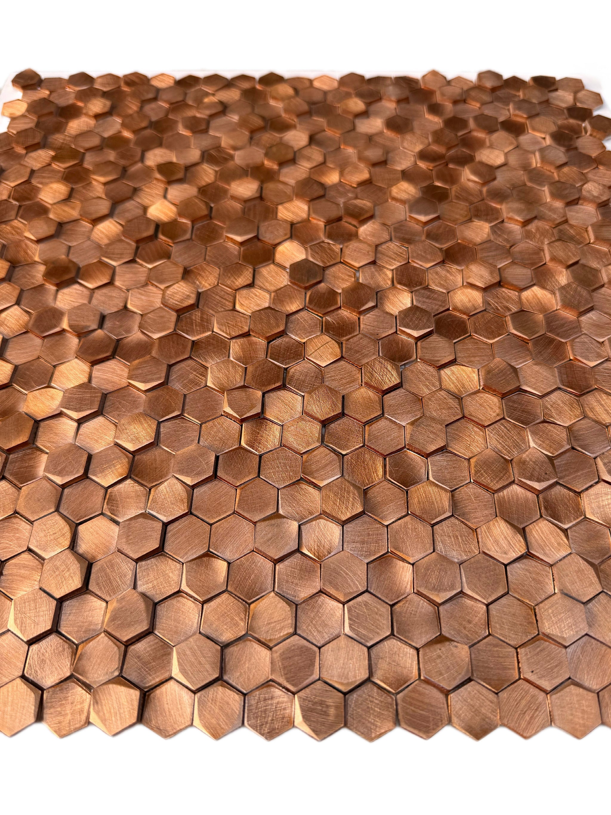 A 727 Colonial L Antic Hexagon Gravity  10mm Copper 3D op matje 300x300x4-8mm