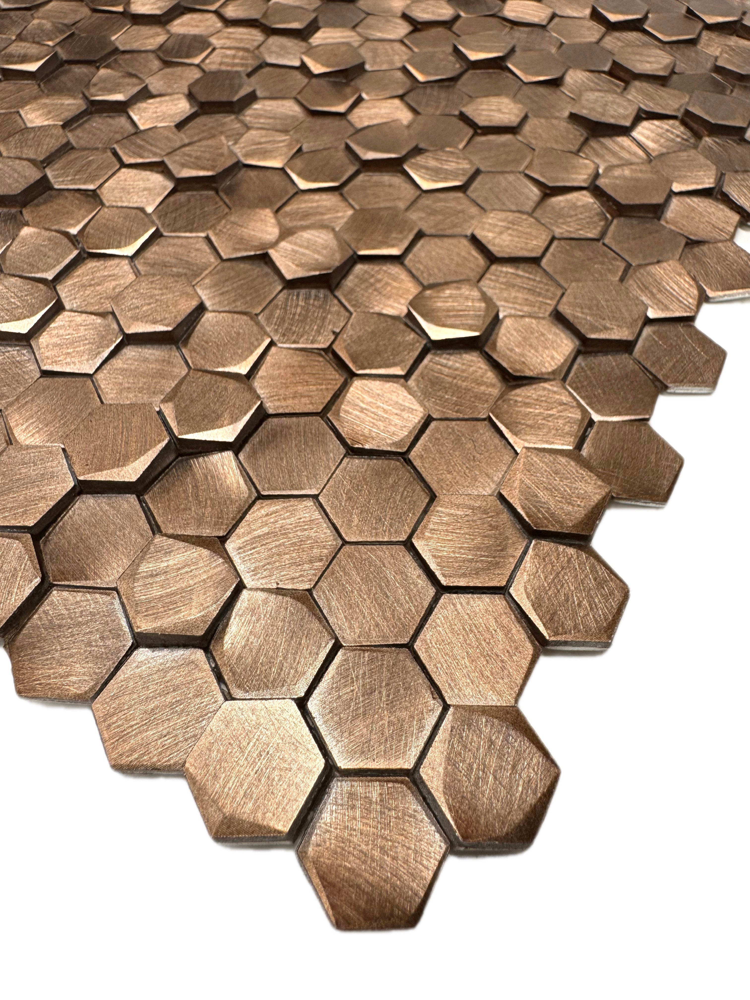 art 725 Colonial L Antic Hexagon Bronze 10mm  3D 4-8mm op matje 300x300