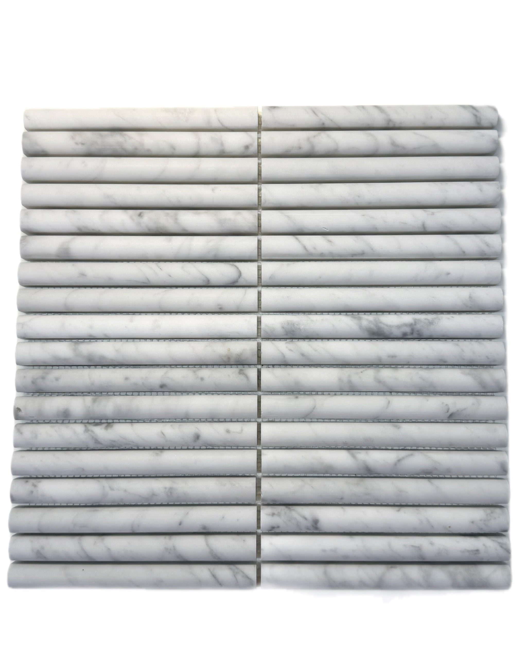 art 701 Kit Kat  Bull Nose Bianco Carrara Mozaïek 151x30x15mm gezoet