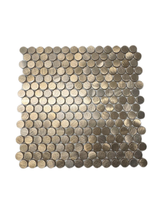 art 735 Reflections Penny Round Gold 19mm op matje 300x300x8mm