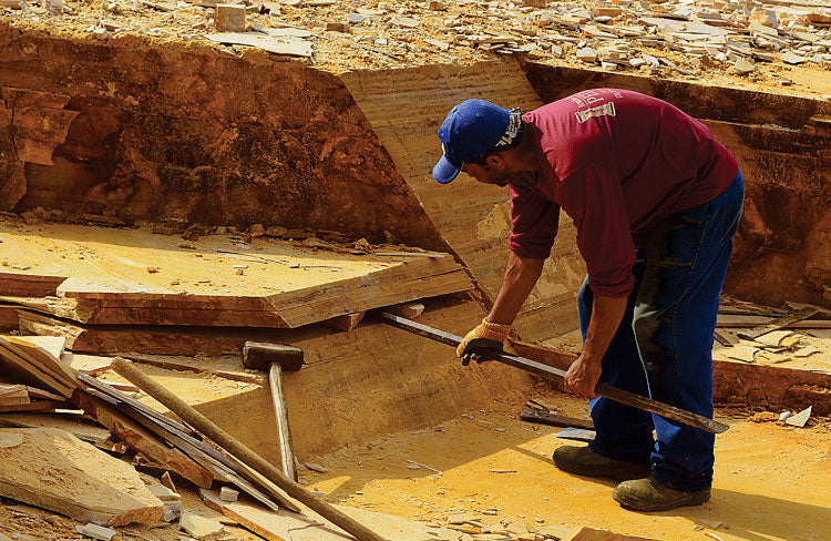 Flagstones Brasil Yellow Dikformaat  XL 25-40mm inhoud krat 22M2 = 1600KG