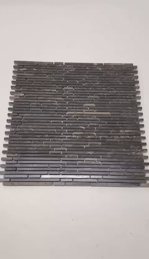 art 717 Mozaiëk Marmer Marron Emperador strips 5mm