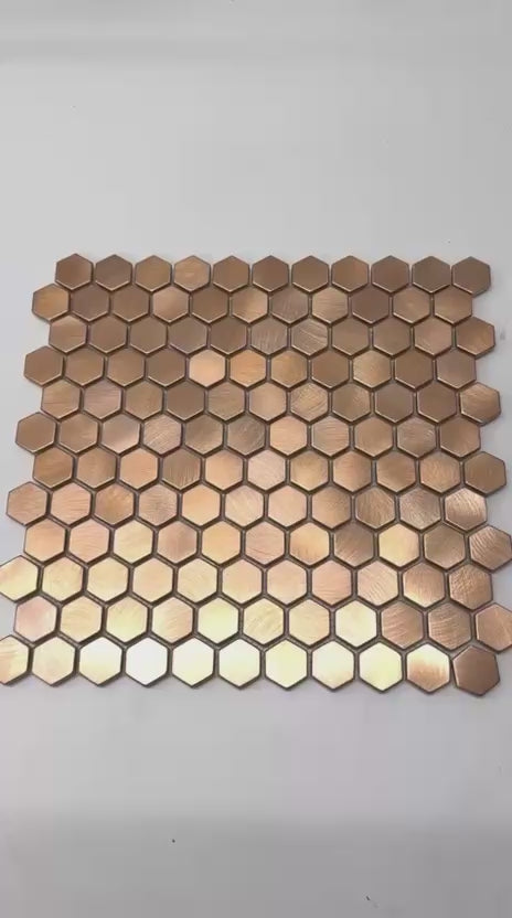 Mozaiëk Hexagon Copper 23mm