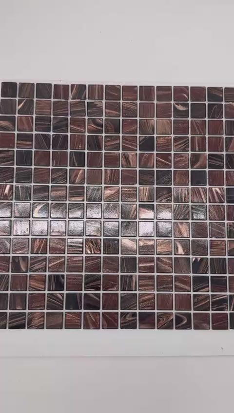 art 715  Mosaic Amsterdam glas  brown gold 23mm op matje 300x300x4mm