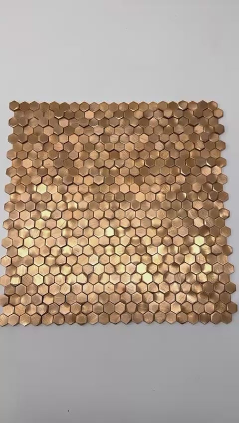 A 727 Colonial L Antic Hexagon Gravity  10mm Copper 3D op matje 300x300x4-8mm