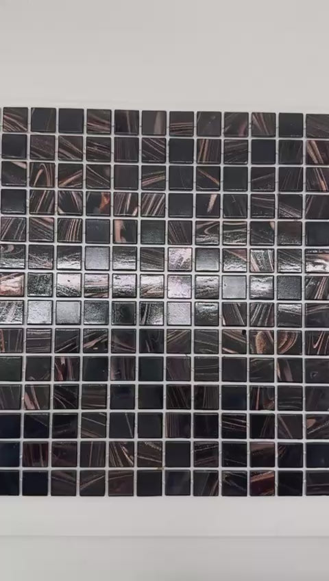 art 713 Glas Mozaiëk Amsterdam Black-Gold 20mm op matje 300x300x4mm