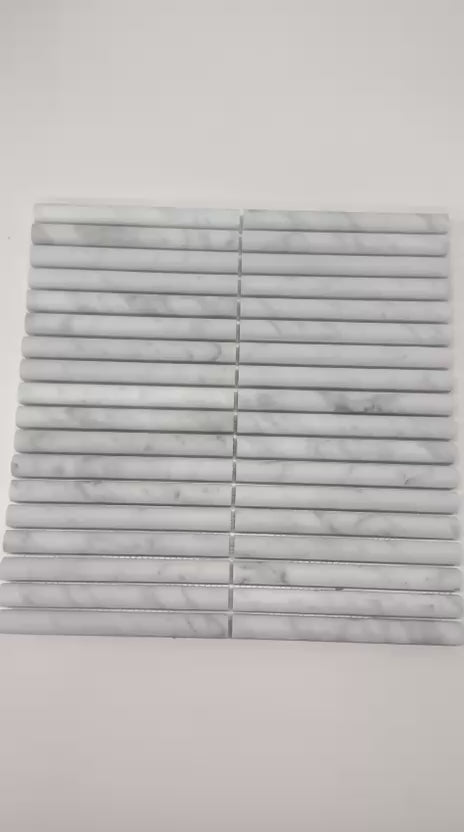 art 701 Kit Kat  Bull Nose Bianco Carrara Mozaïek 151x30x15mm gezoet